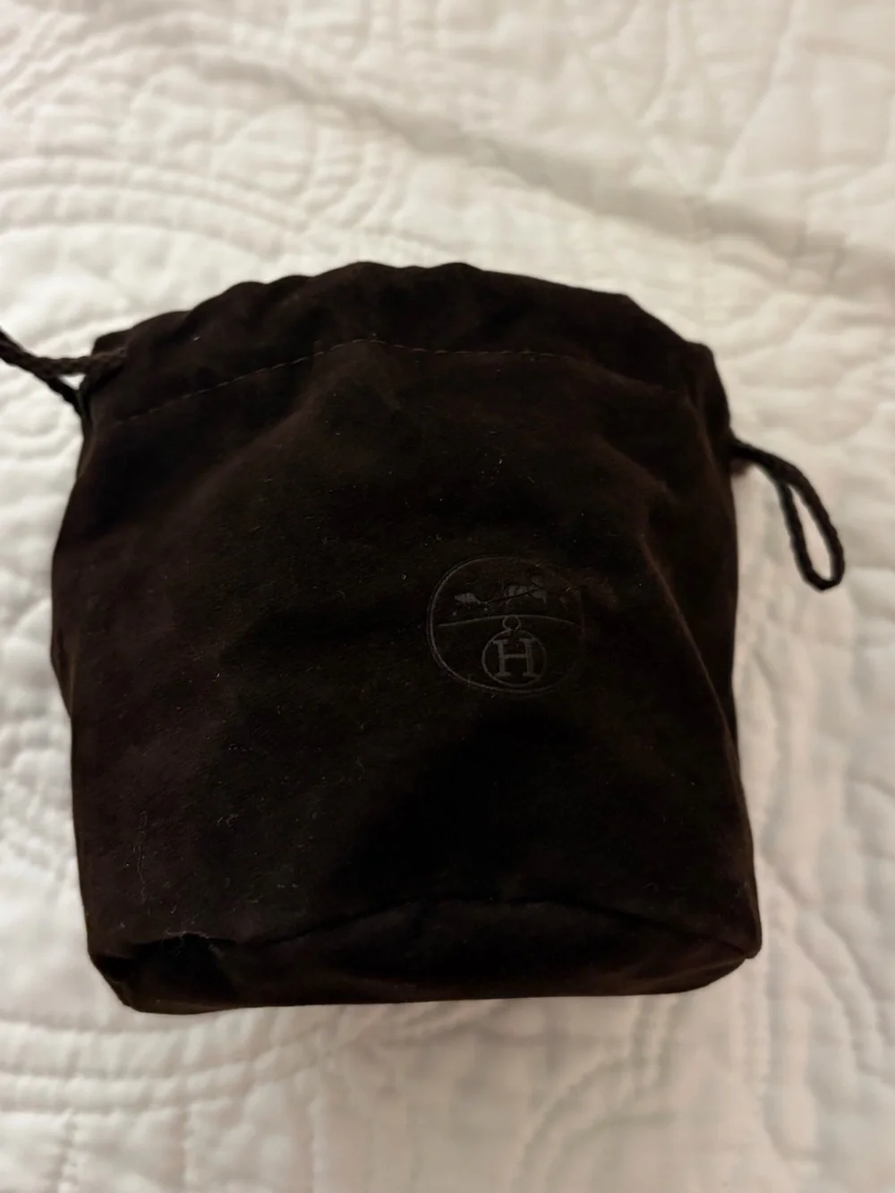Hermes Brown Velvet Travel Storage Bag